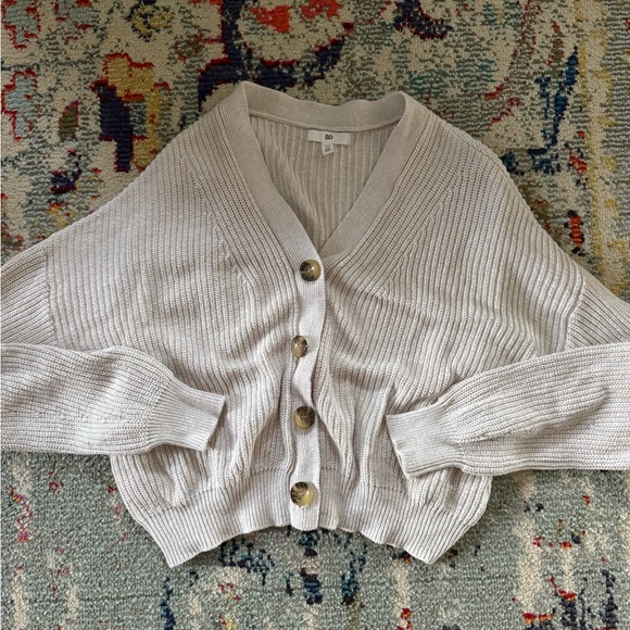 BP Light Beige Button-Up Women's Cardigan - Picture 1 of 4